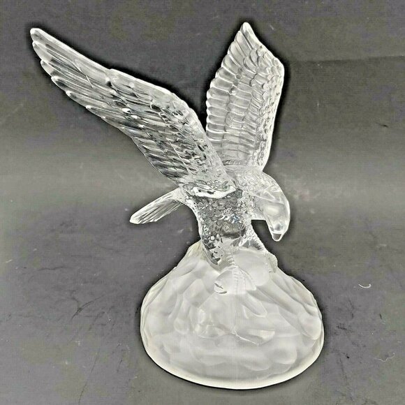 Cristal d'Arque Lead Crystal Bald Eagle Figurine 7.5 x 4.75 inch Made in France - Picture 4 of 9